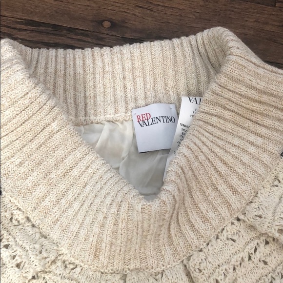 RED Valentino Cream Gold Knit Skirt - Picture 2 of 6